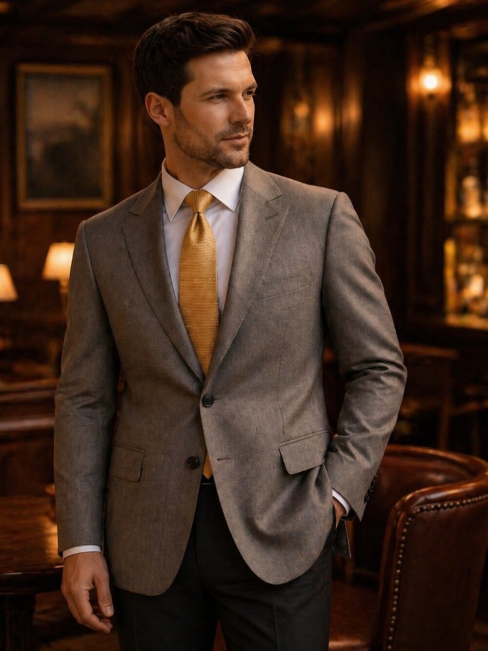 Men’s 40L Wool Blazer Sage Gray Micro Check Apollo King Paisley Contrast Lining